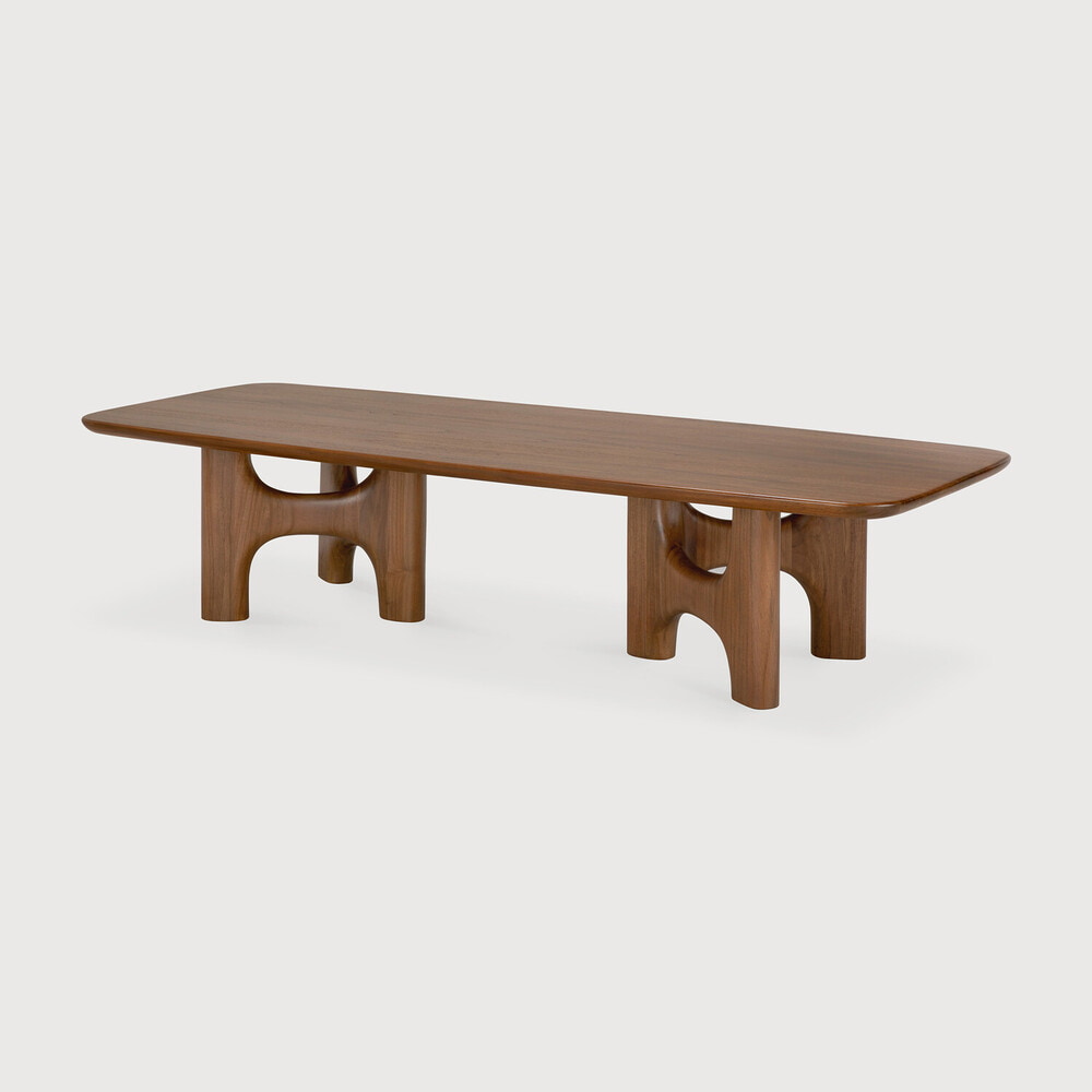 Ethnicraft Salontafel Flow Gevernist Teakhout, 150 x 60cm - Wild Brown