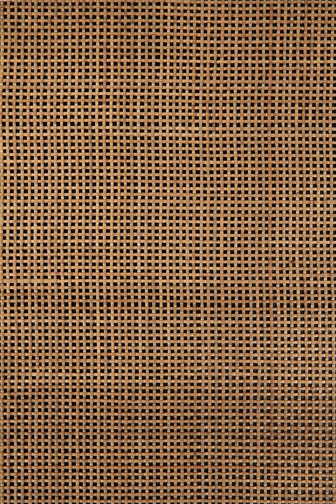 Ethnicraft Vierkante Bijzettafel 'Panel' Gevernist Teakhout en Rattan, 45 x 45cm