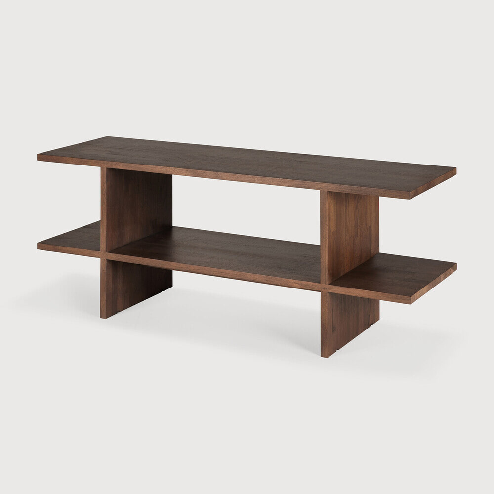 Ethnicraft Bijzettafel Kabuki Gevernist Teakhout, 103 x 30cm - Bruin