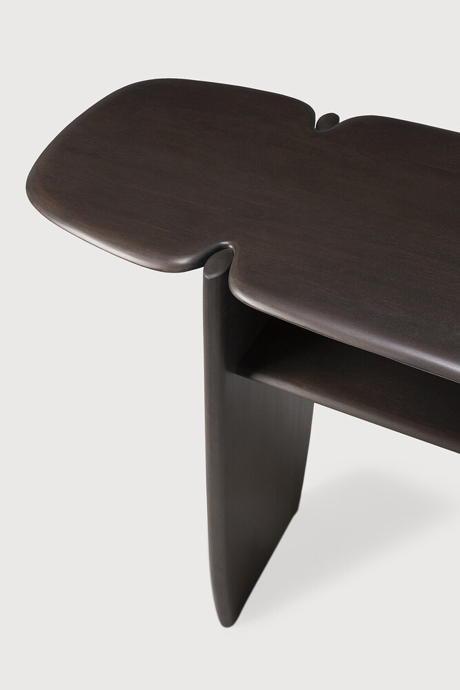 Ethnicraft Sidetable 'PI' Gevernist Mahoniehout, 160cm, kleur Donkerbruin