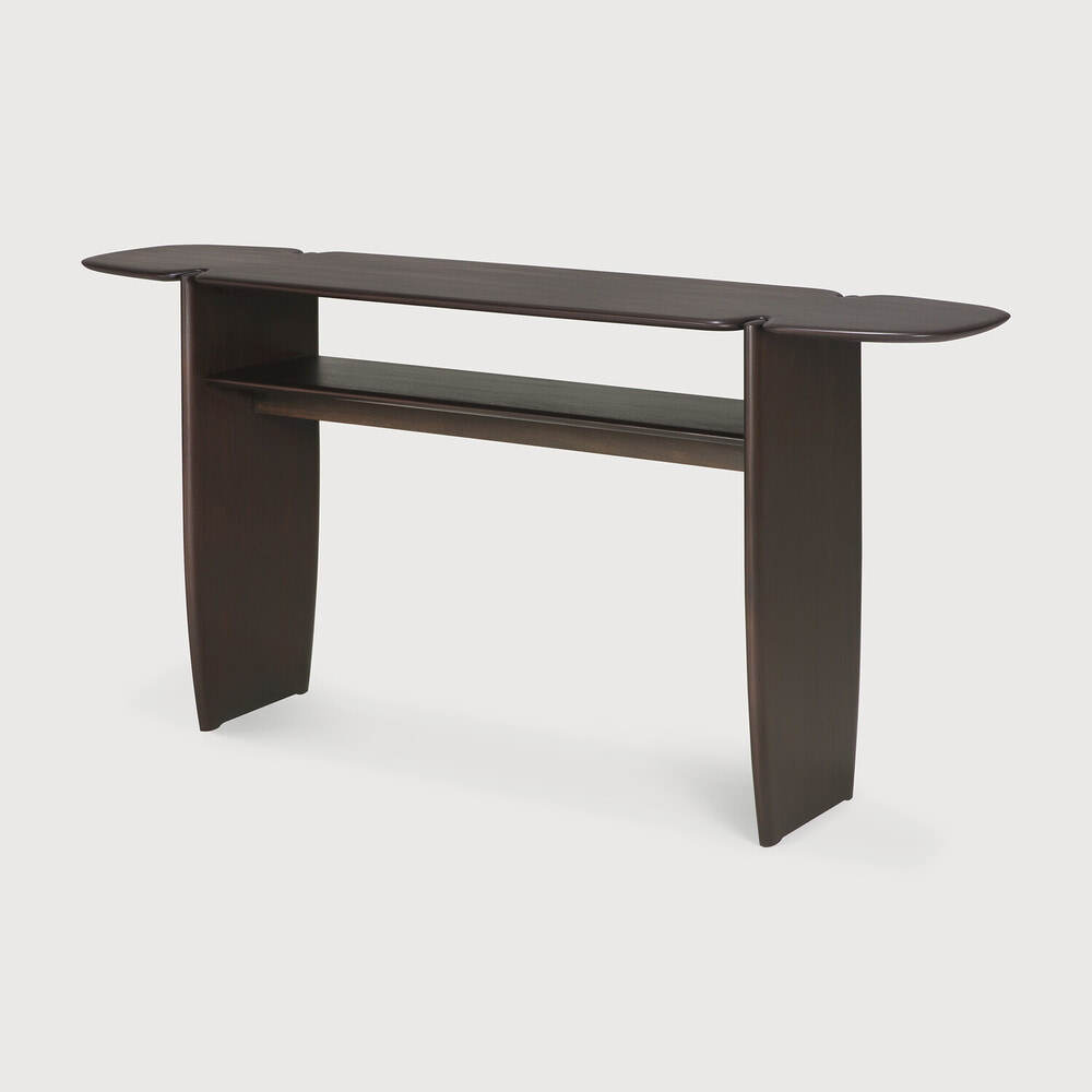 Ethnicraft Sidetable 'PI' Gevernist Mahoniehout, 160cm, kleur Donkerbruin