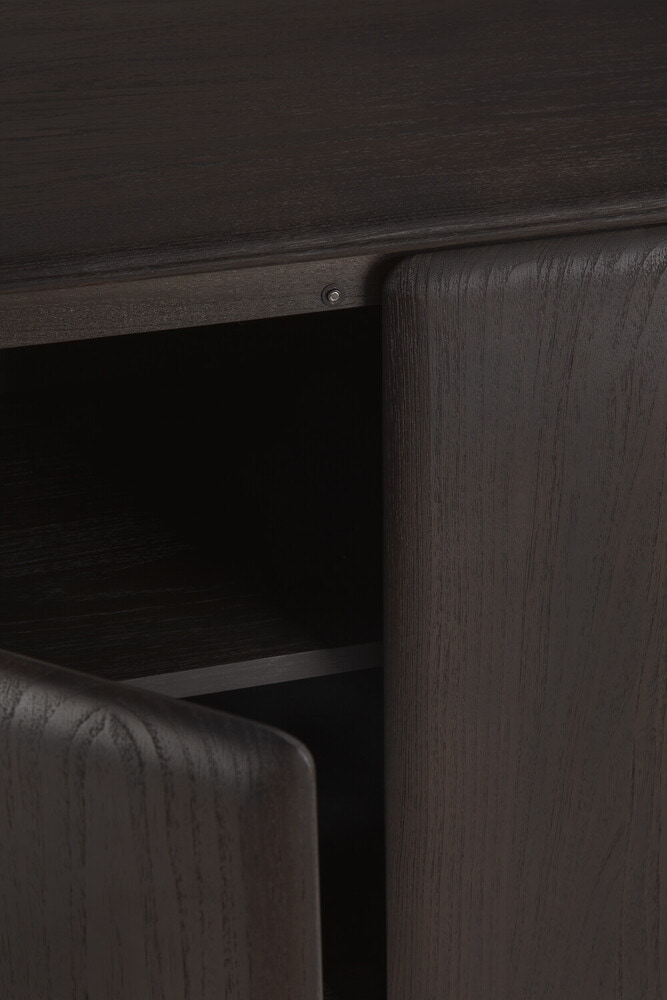 Ethnicraft Dressoir 'PI' Gevernist Teakhout, 230cm, kleur Donkerbruin