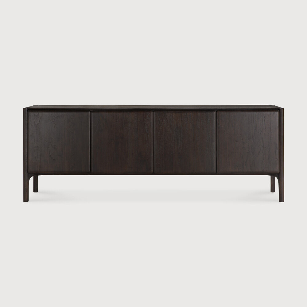 Ethnicraft Dressoir 'PI' Gevernist Teakhout, 230cm, kleur Donkerbruin