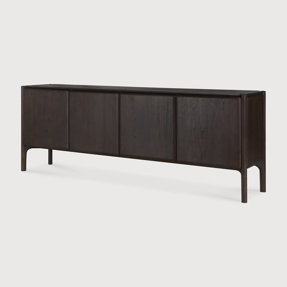 Ethnicraft Dressoir 'PI' Gevernist Teakhout, 230cm, kleur Donkerbruin