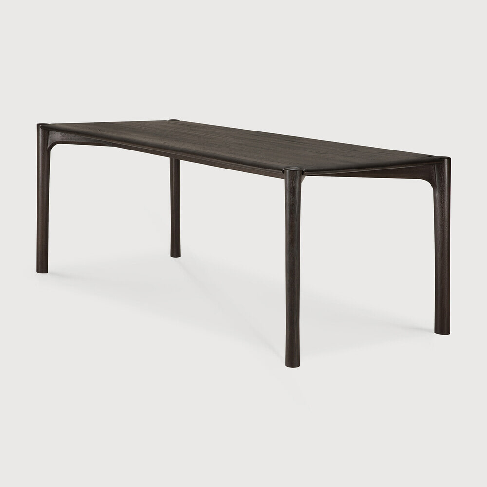 Ethnicraft Eettafel PI Gevernist Teakhout, 200 x 95cm - Donkerbruin
