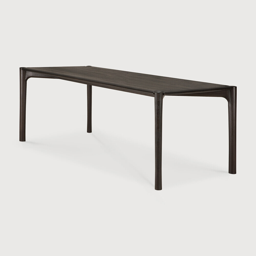 Ethnicraft Eettafel PI Gevernist Teakhout, 220 x 95cm - Donkerbruin