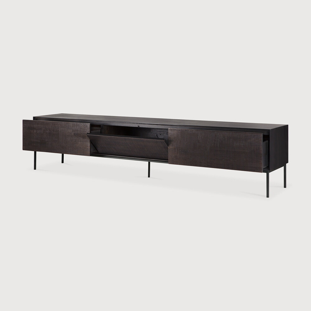 Ethnicraft TV-meubel 'Grooves' Gevernist Teakhout, 242cm