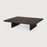 Ethnicraft Salontafel 'Grooves' Gevernist Teakhout, 140 x 110cm, kleur Off Black
