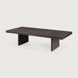 Ethnicraft Salontafel 'Grooves' Gevernist Teakhout, 135 x 65cm, kleur Off Black