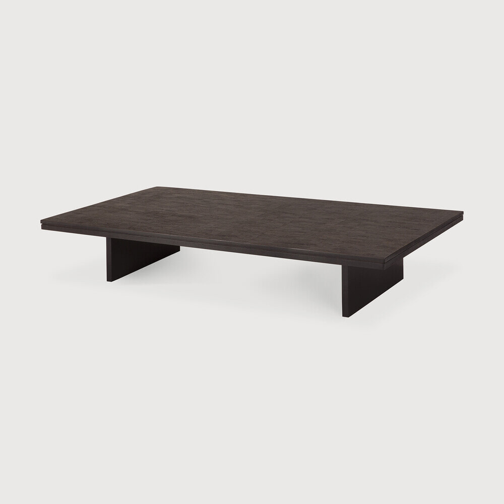 Ethnicraft Salontafel 'Grooves' Gevernist Teakhout, 170 x 120cm, kleur Off Black