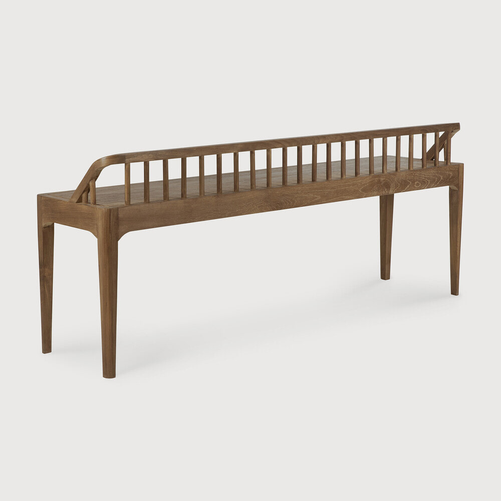 Ethnicraft Eetkamerbank 'Spindle' Gerecycled Teakhout, 150cm, kleur Bruin