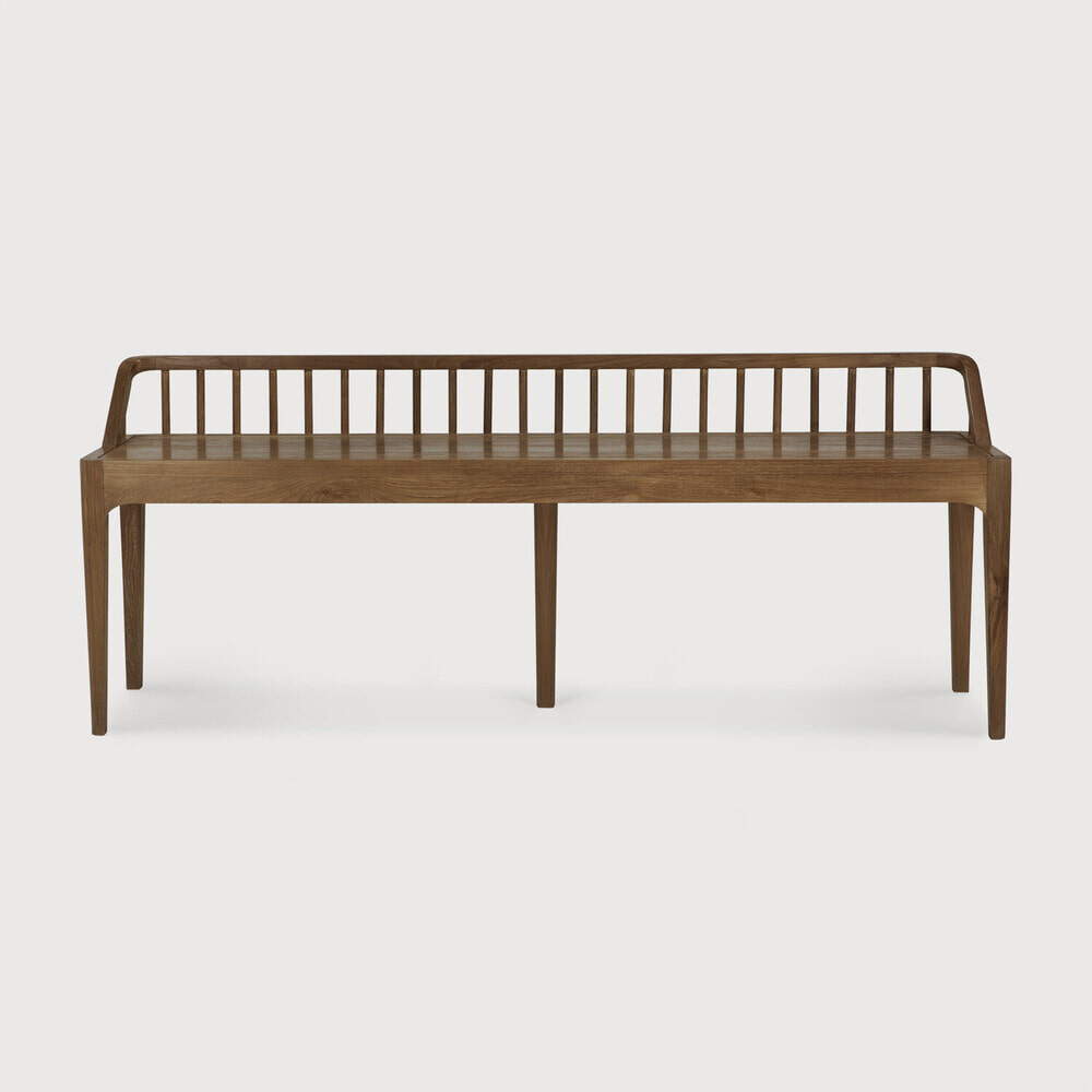 Ethnicraft Eetkamerbank 'Spindle' Gerecycled Teakhout, 150cm, kleur Bruin