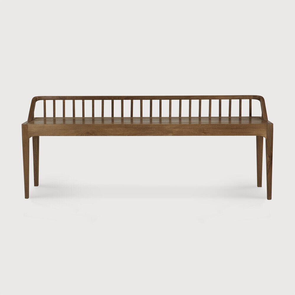 Ethnicraft Eetkamerbank 'Spindle' Gerecycled Teakhout, 150cm, kleur Bruin