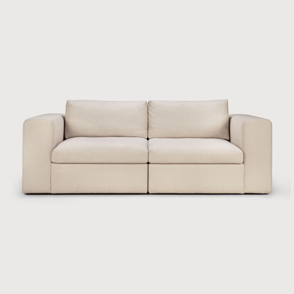 Ethnicraft Modulaire Bank 'Mellow' Hoek Arm Links, kleur Off White