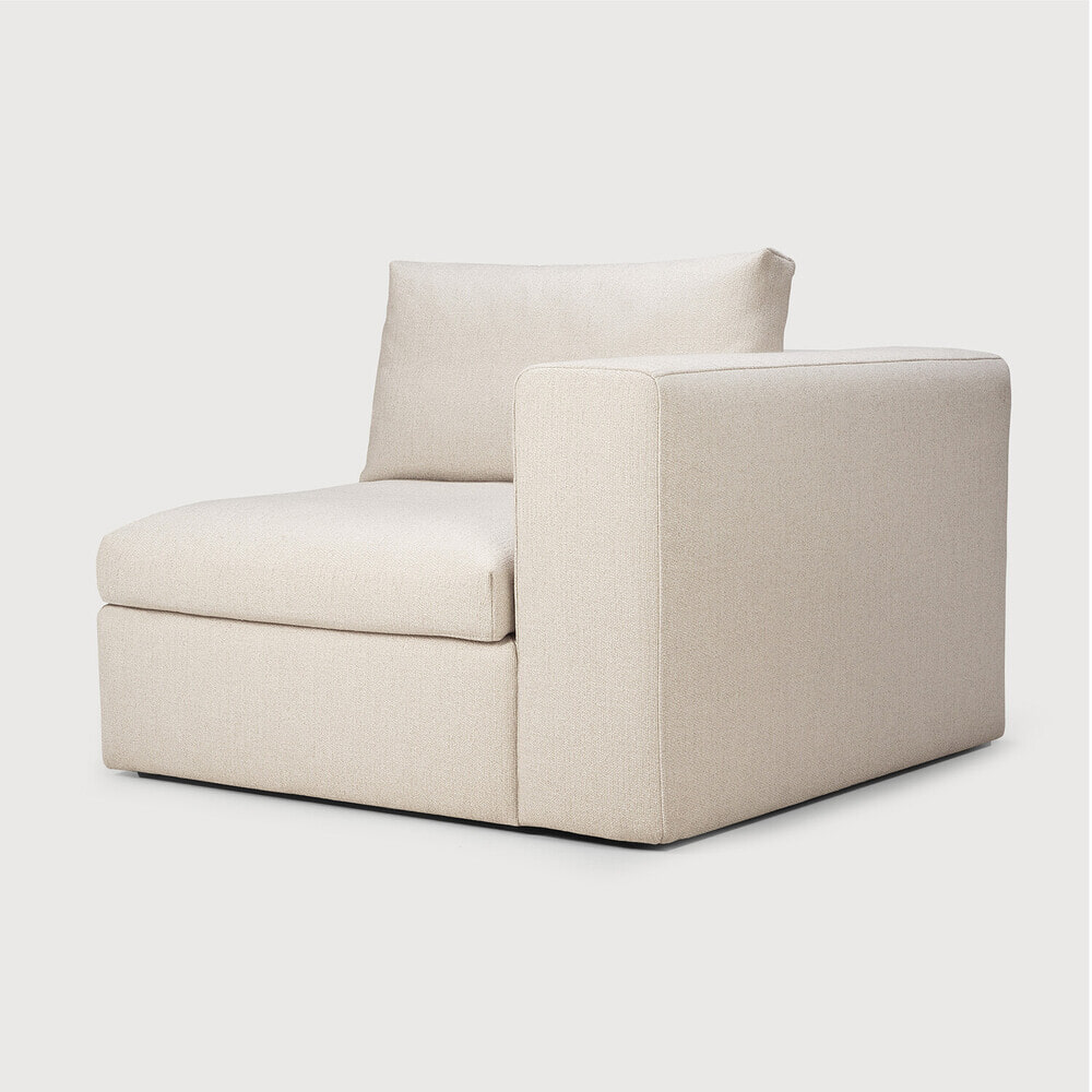 Ethnicraft Modulaire Bank 'Mellow' Hoek Arm Links, kleur Off White