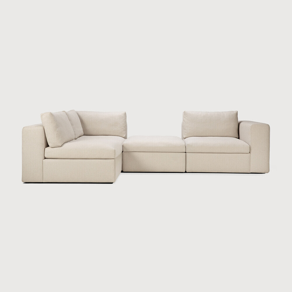 Ethnicraft Hocker 'Mellow' 80 x 80cm, kleur Off White