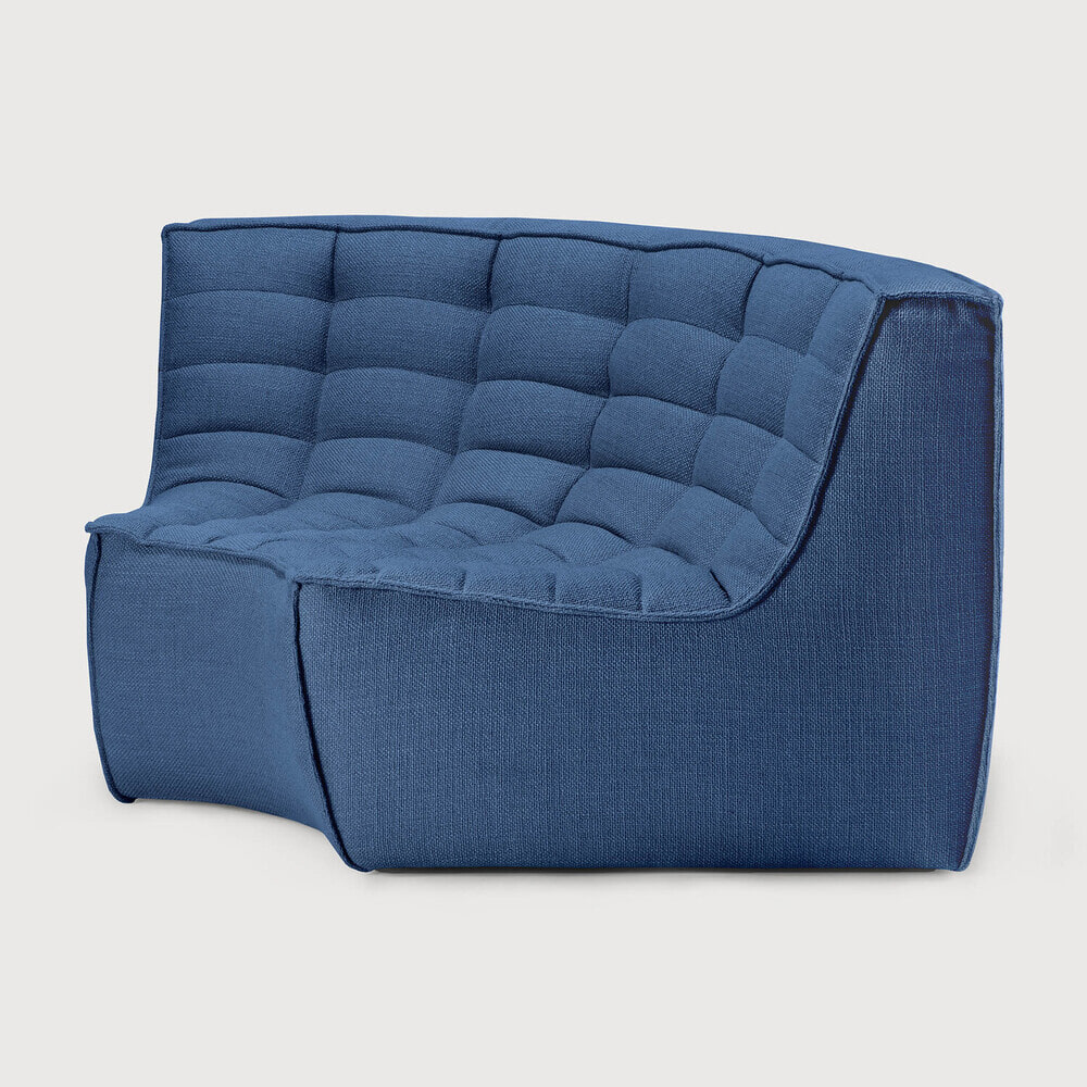 Ethnicraft Modulaire Bank 'N701' 90° Rond Hoekelement, kleur Blauw
