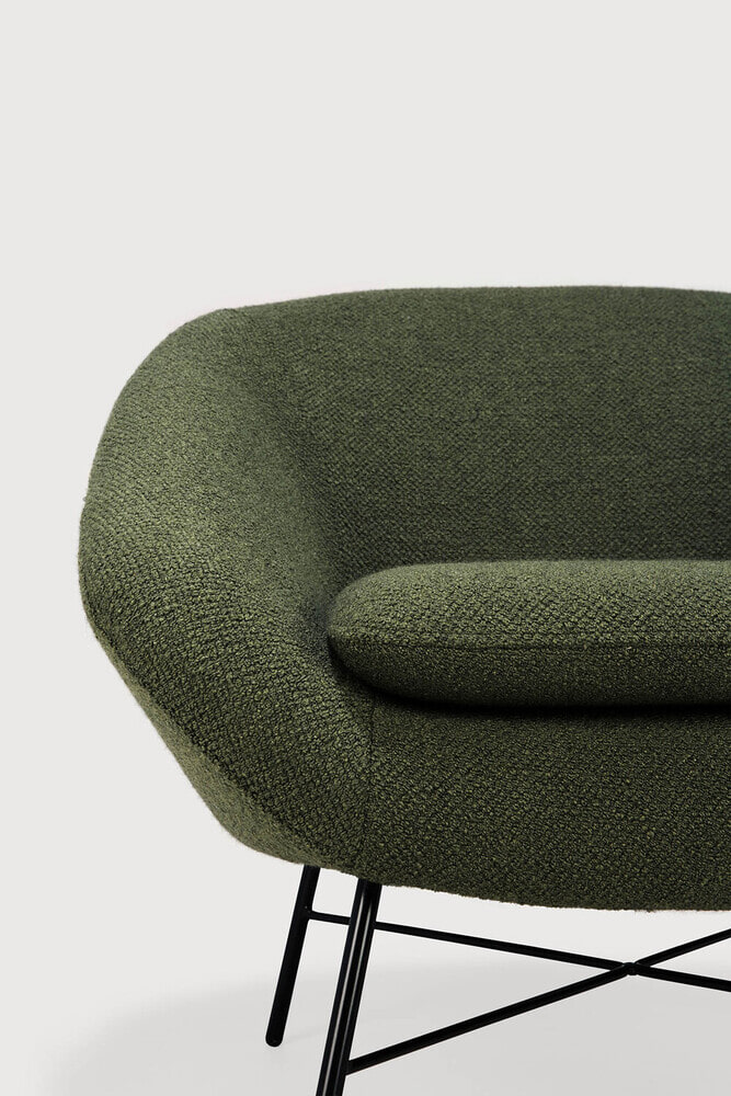 Ethnicraft Fauteuil 'Barrow' Structuurstof, kleur Pine Green