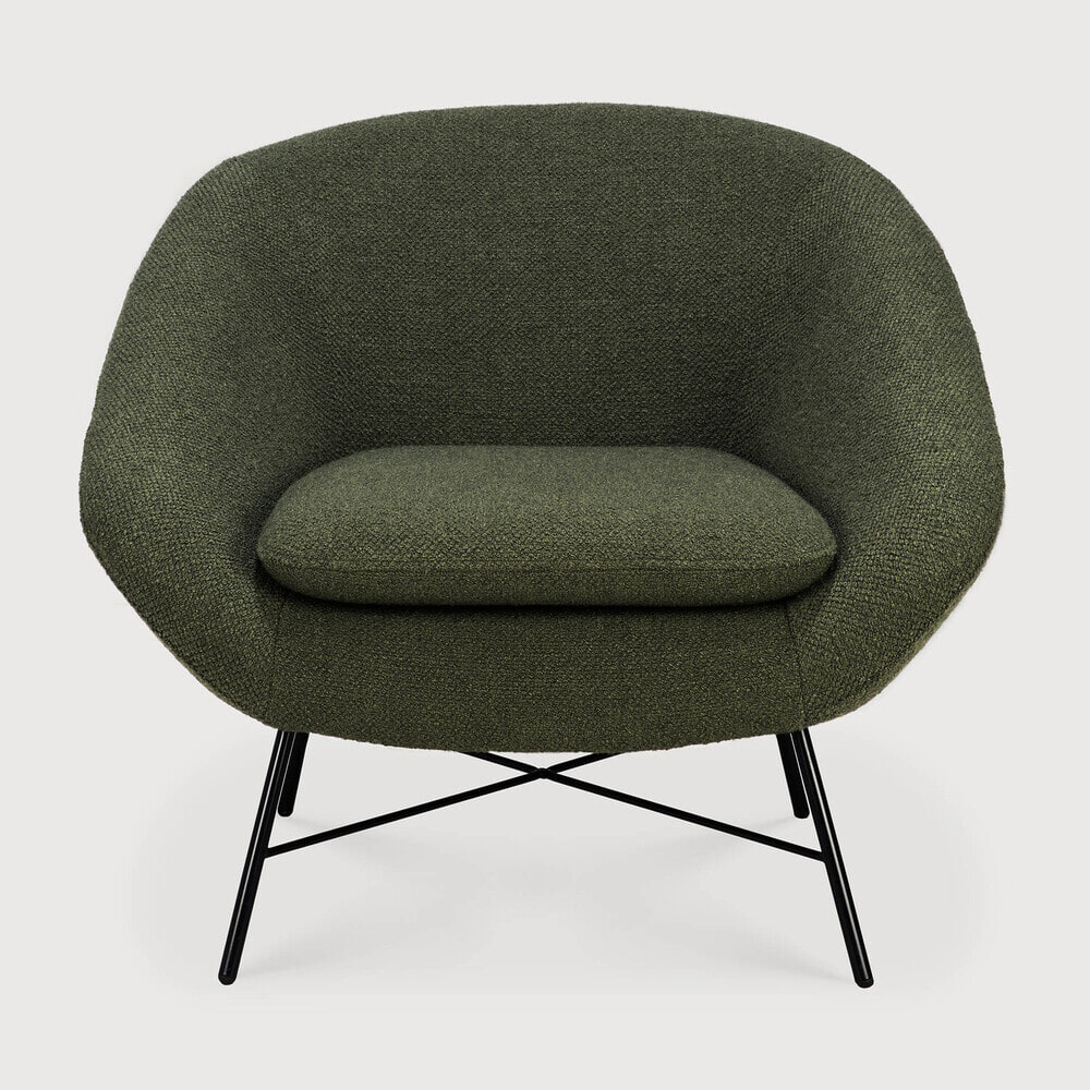Ethnicraft Fauteuil 'Barrow' Structuurstof, kleur Pine Green