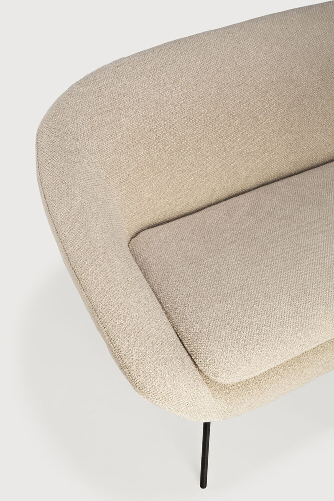 Ethnicraft 2-zits Bank 'Barrow' Bouclé, kleur Off White