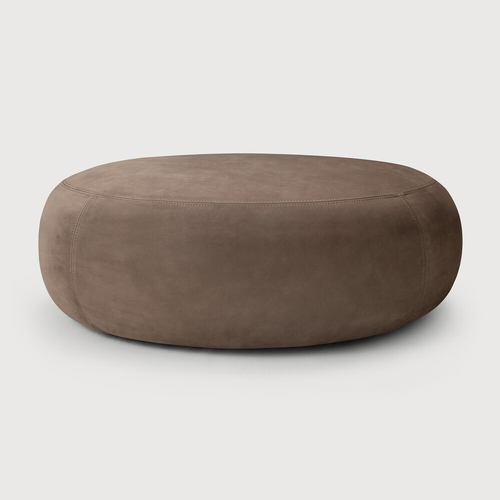 Ethnicraft Poef Orb Nubuck Leer - Fawn