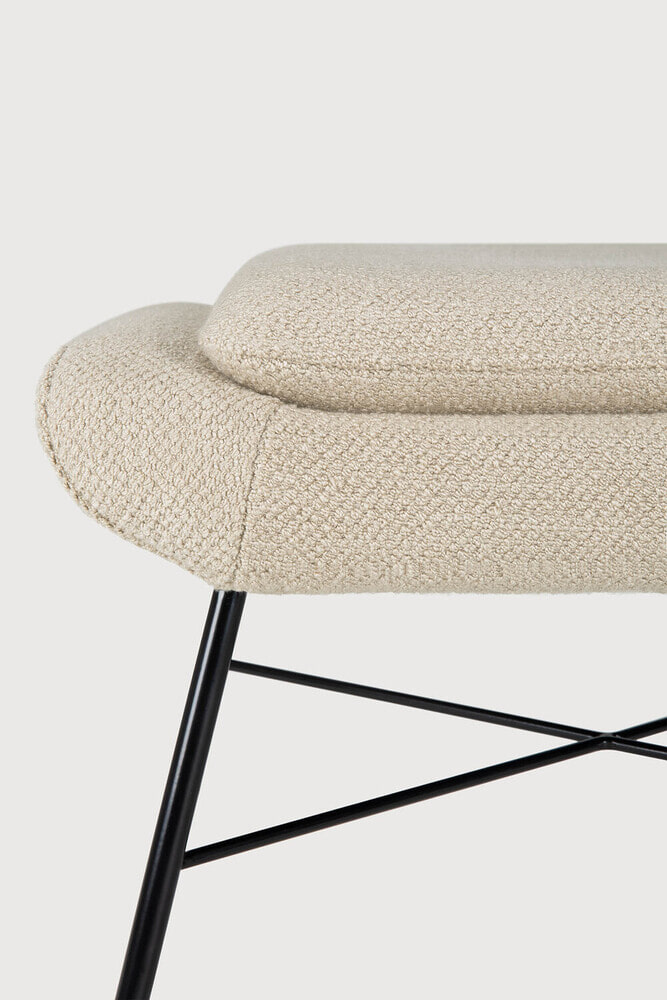 Ethnicraft Hocker 'Barrow' Structuurstof, kleur Off White