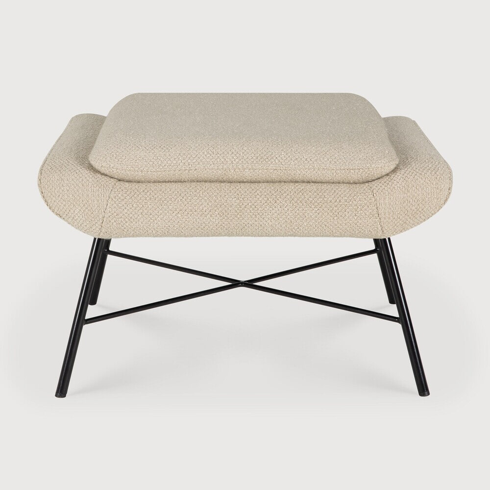 Ethnicraft Hocker 'Barrow' Structuurstof, kleur Off White