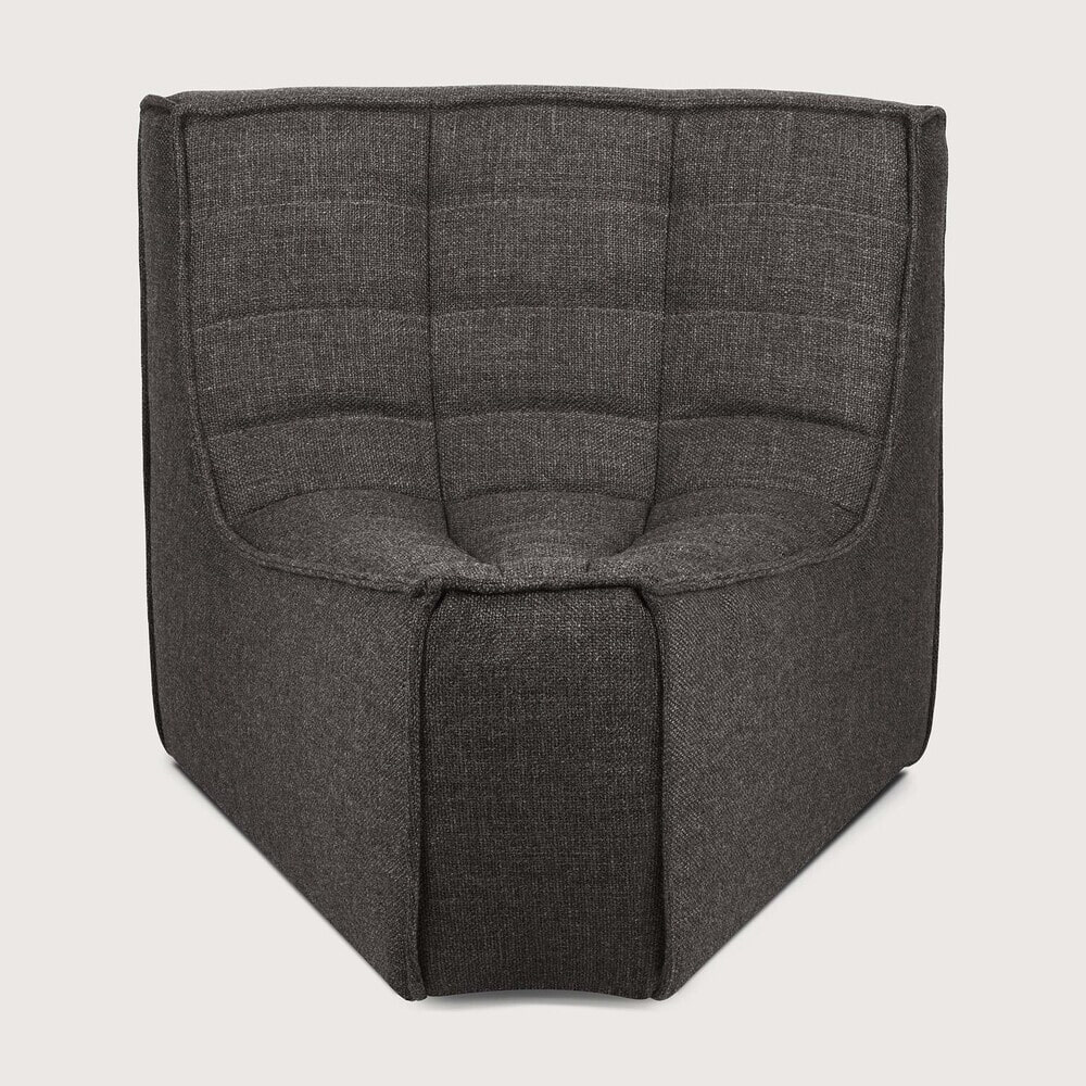 Ethnicraft Modulaire Bank 'N701' 45° Rond Hoekelement, kleur Donkergrijs