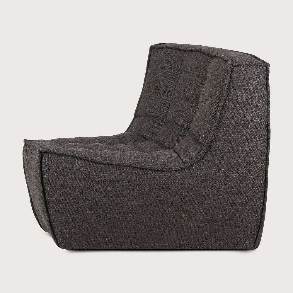 Ethnicraft Modulaire Bank 'N701' 45° Rond Hoekelement, kleur Donkergrijs