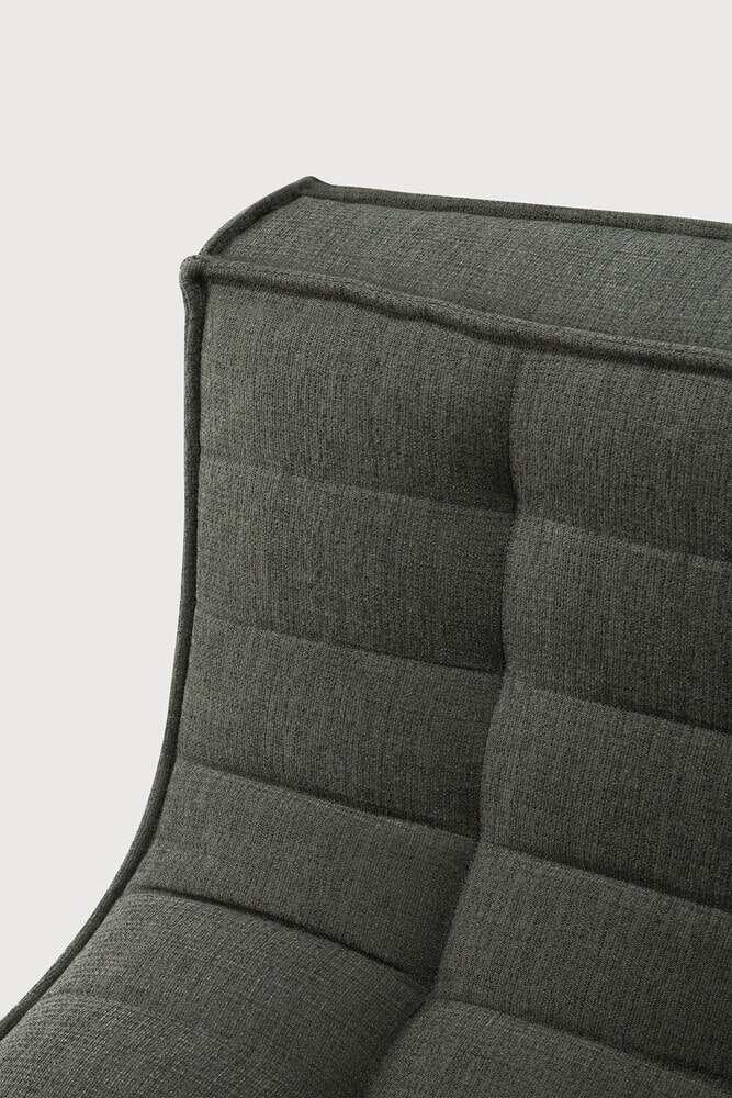 Ethnicraft Modulaire Bank 'N701' Eco, 90° Vierkant Hoekelement, kleur Moss