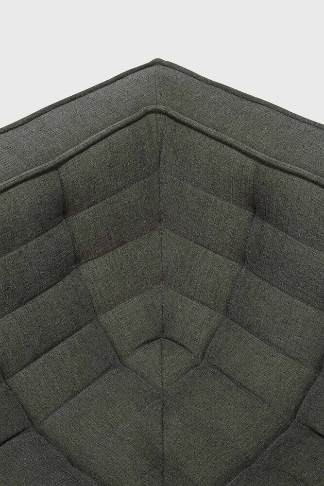 Ethnicraft Modulaire Bank 'N701' Eco, 90° Vierkant Hoekelement, kleur Moss