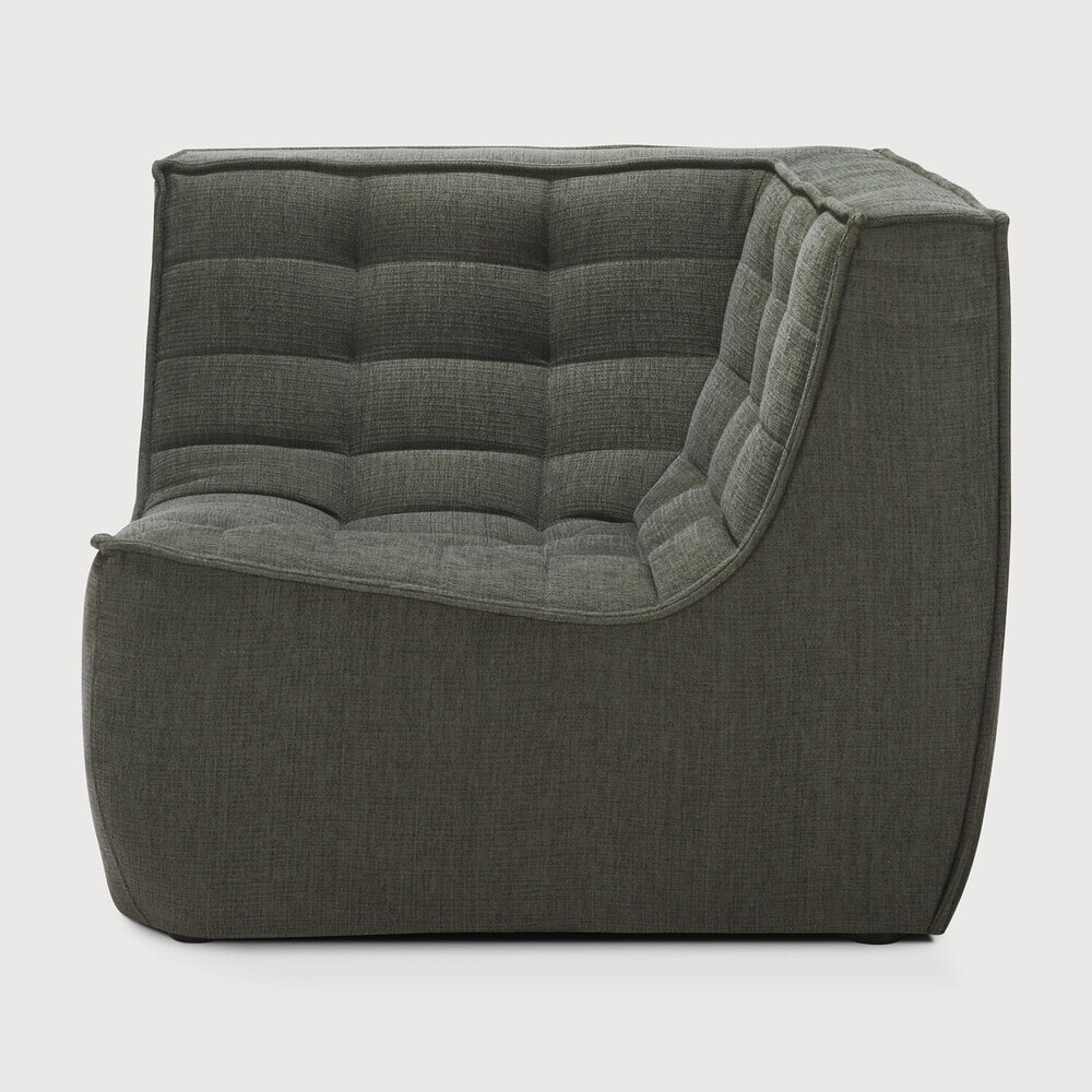 Ethnicraft Modulaire Bank 'N701' Eco, 90° Vierkant Hoekelement, kleur Moss
