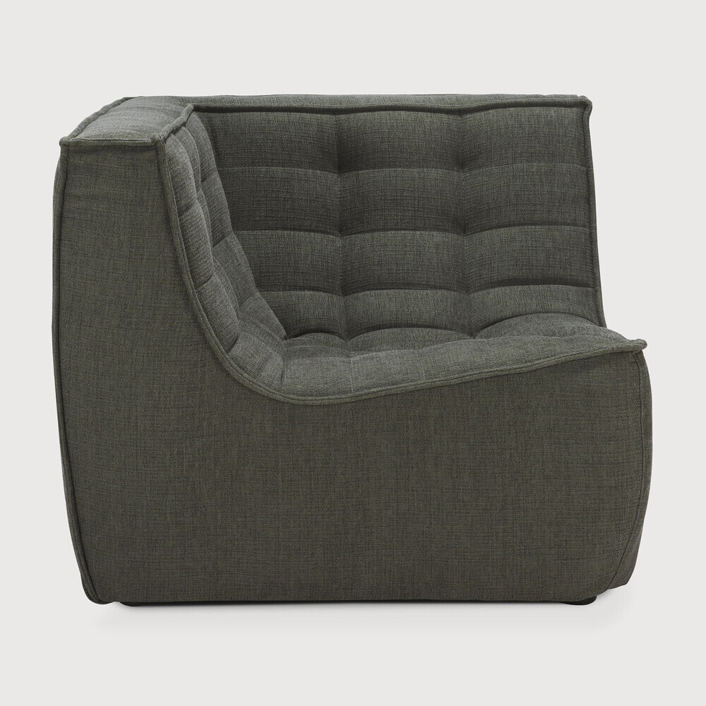 Ethnicraft Modulaire Bank 'N701' Eco, 90° Vierkant Hoekelement, kleur Moss