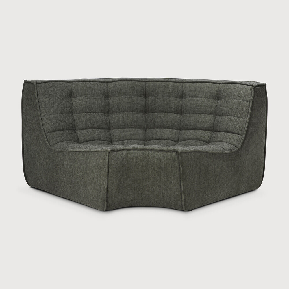 Ethnicraft Modulaire Bank 'N701' Eco, 90° Rond Hoekelement, kleur Moss