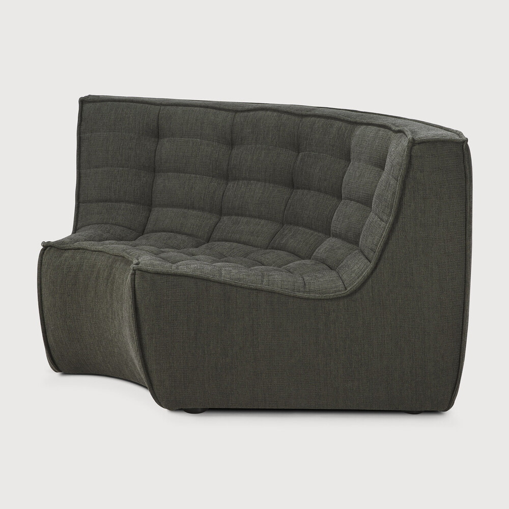 Ethnicraft Modulaire Bank 'N701' Eco, 90° Rond Hoekelement, kleur Moss