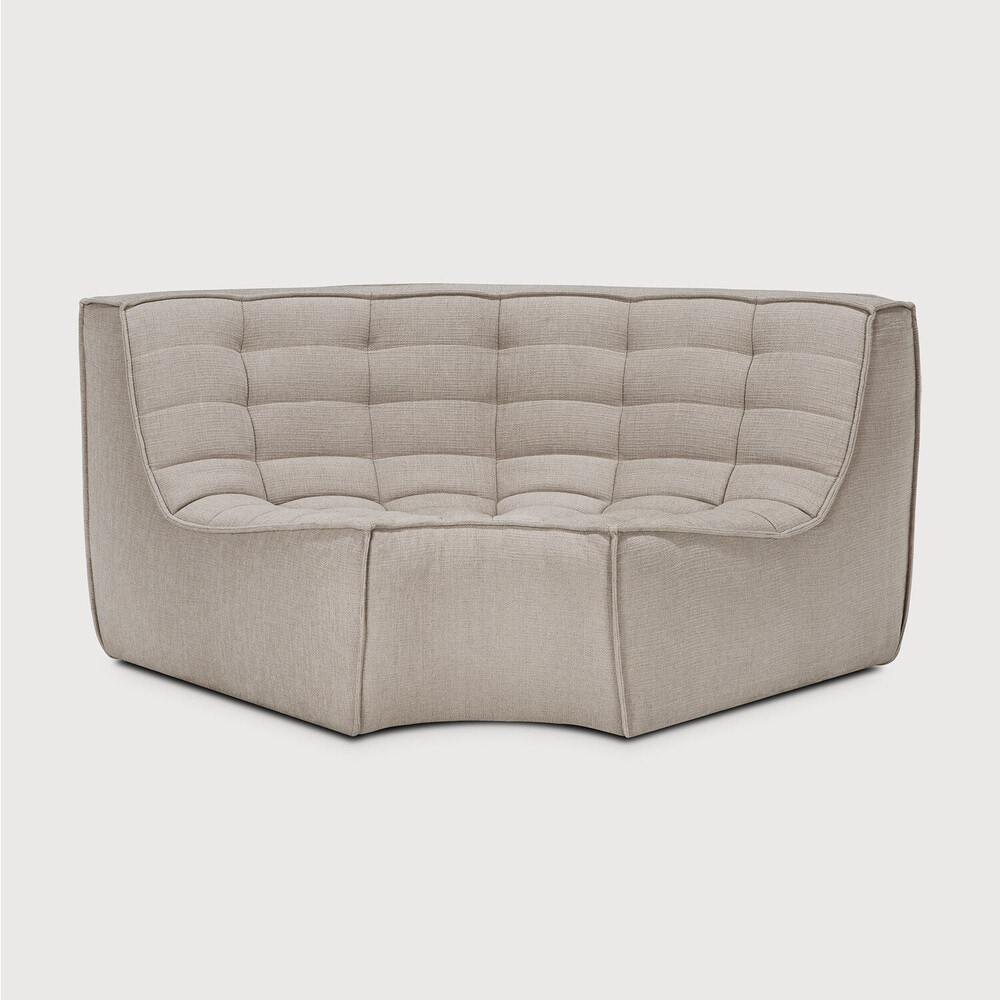 Ethnicraft Modulaire Bank 'N701' Eco, 90° Rond Hoekelement, kleur Ecru