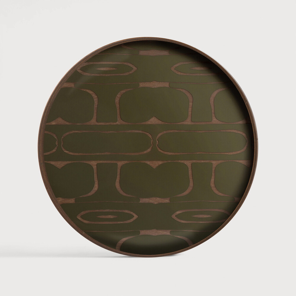 Ethnicraft Rond Dienblad 'Second Nature' 30cm, kleur Moss