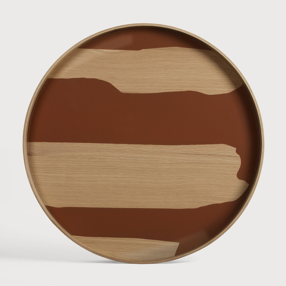 Ethnicraft Rond Dienblad Second Nature Glas, 61cm - Auburn