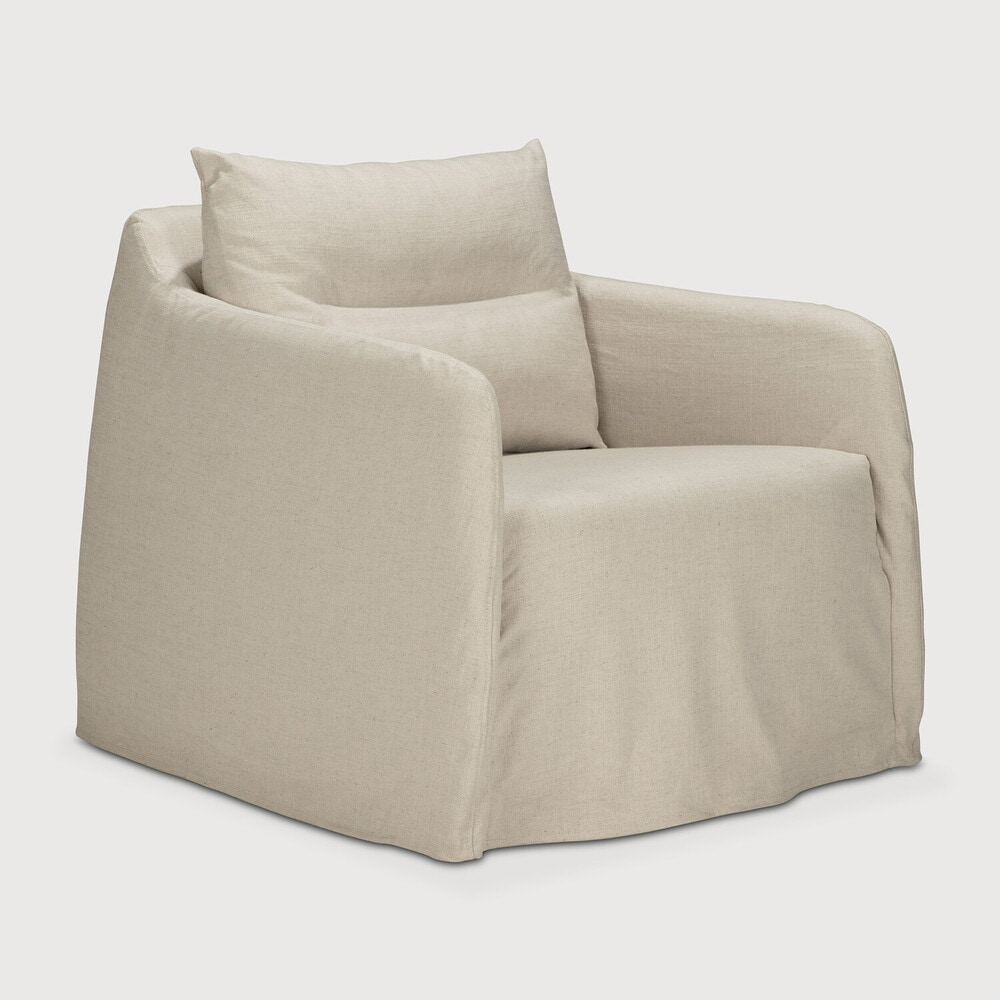 Ethnicraft Draaifauteuil Weave Linnenmix - Bone