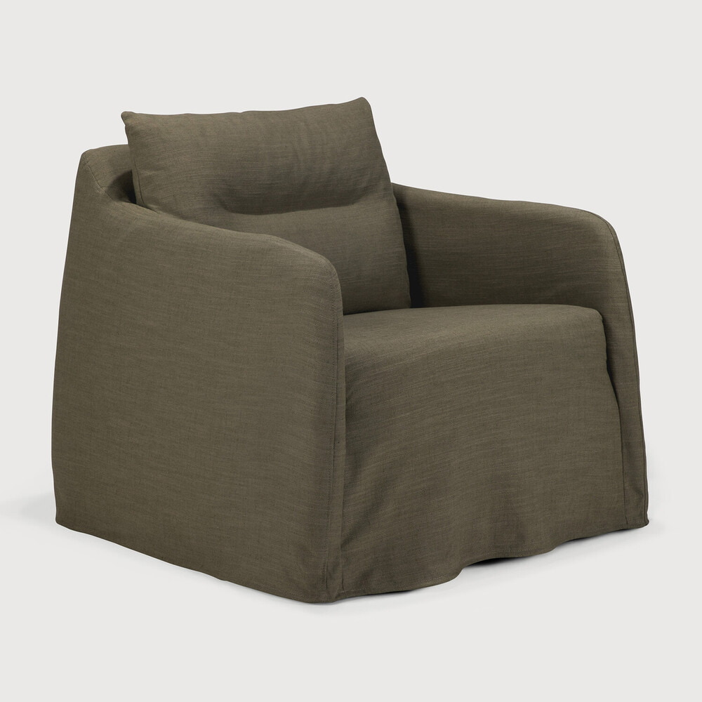 Ethnicraft Draaifauteuil Weave Linnenmix - Groen