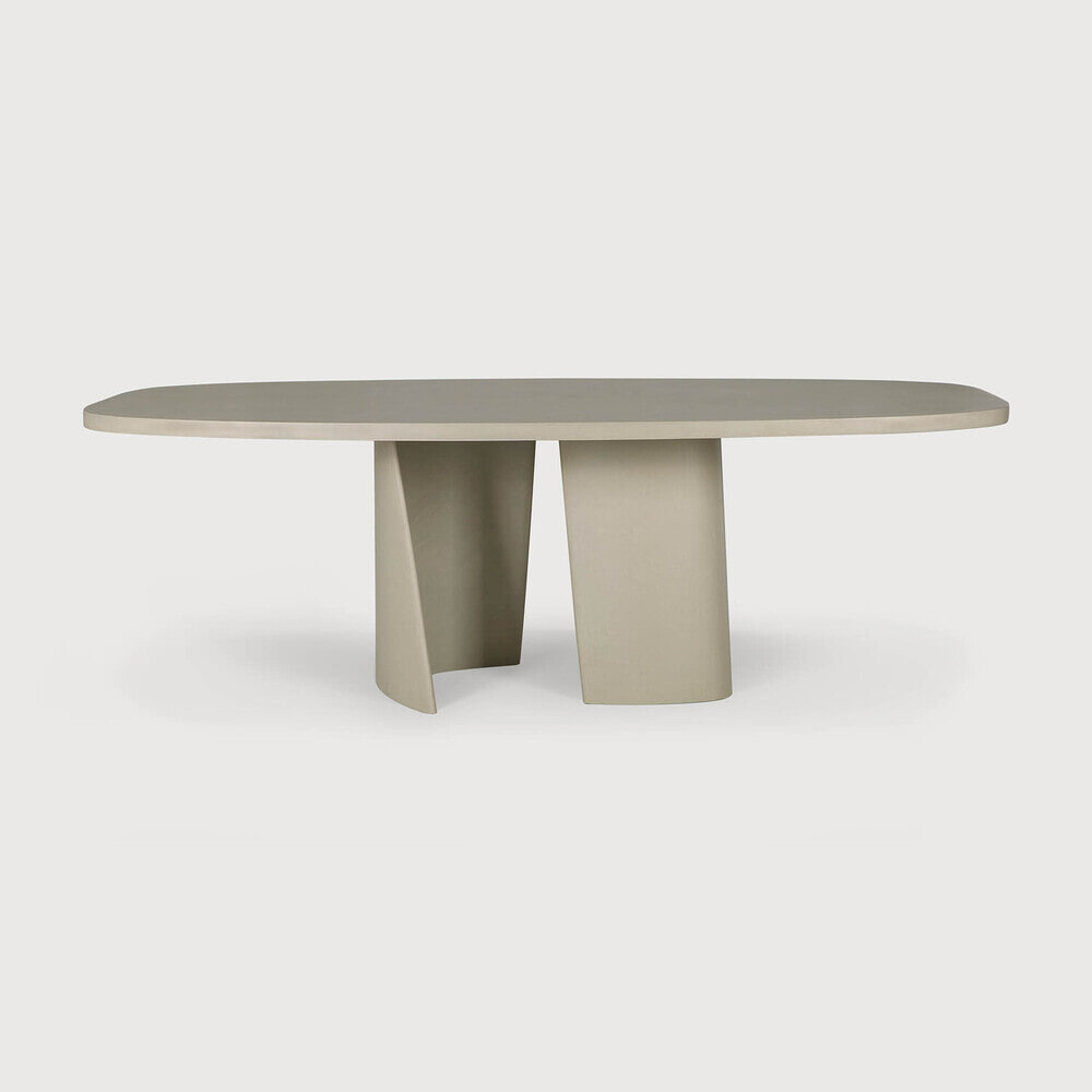 Ethnicraft Ovale Tuintafel Canyon Beton, 230 x 115cm - Lichtgrijs - Ovaal