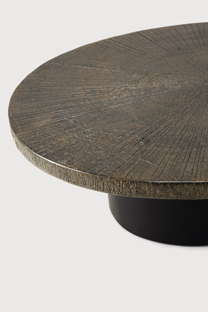 Ethnicraft Organische Salontafel 'Slice' Minerals, 105 x 94cm, kleur Whisky