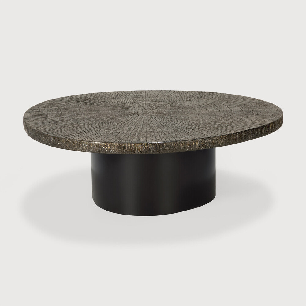 Ethnicraft Ovale Salontafel Slice Minerals, 105 x 94cm - Whisky