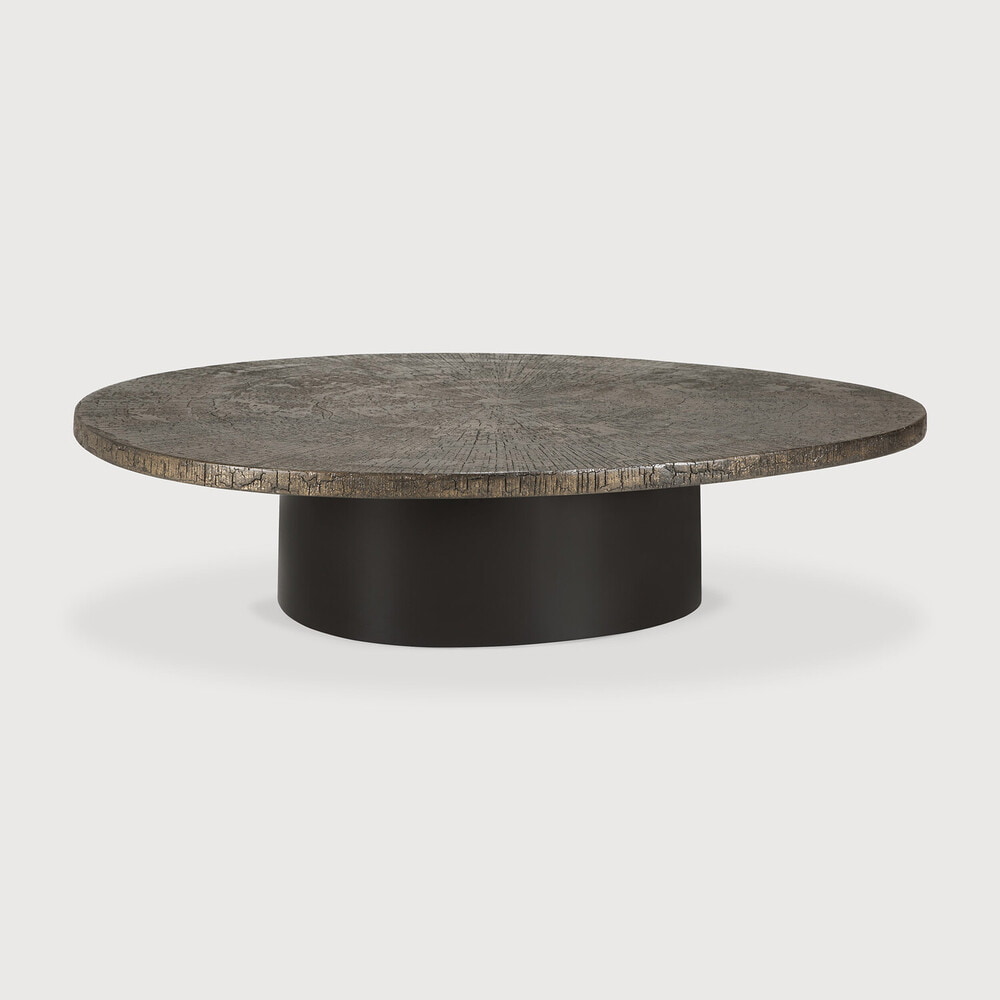 Ethnicraft Organische Salontafel 'Slice' Minerals, 138 x 123cm, kleur Whisky