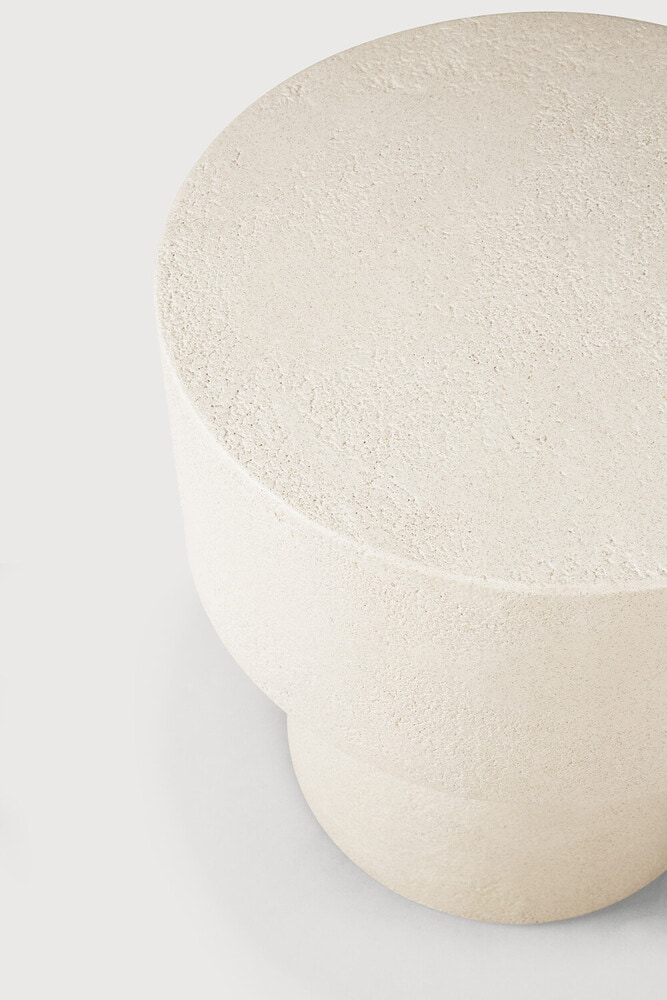Ethnicraft Ronde Bijzettafel 'Elements' Microcement, 41cm, kleur Off White