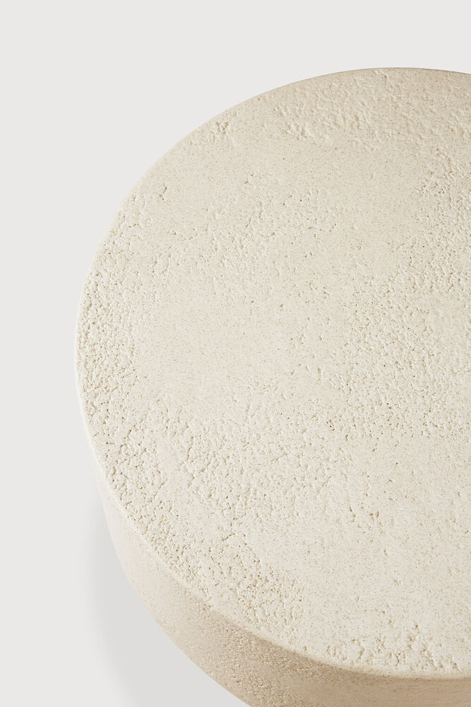 Ethnicraft Ronde Bijzettafel 'Elements' Microcement, 41cm, kleur Off White