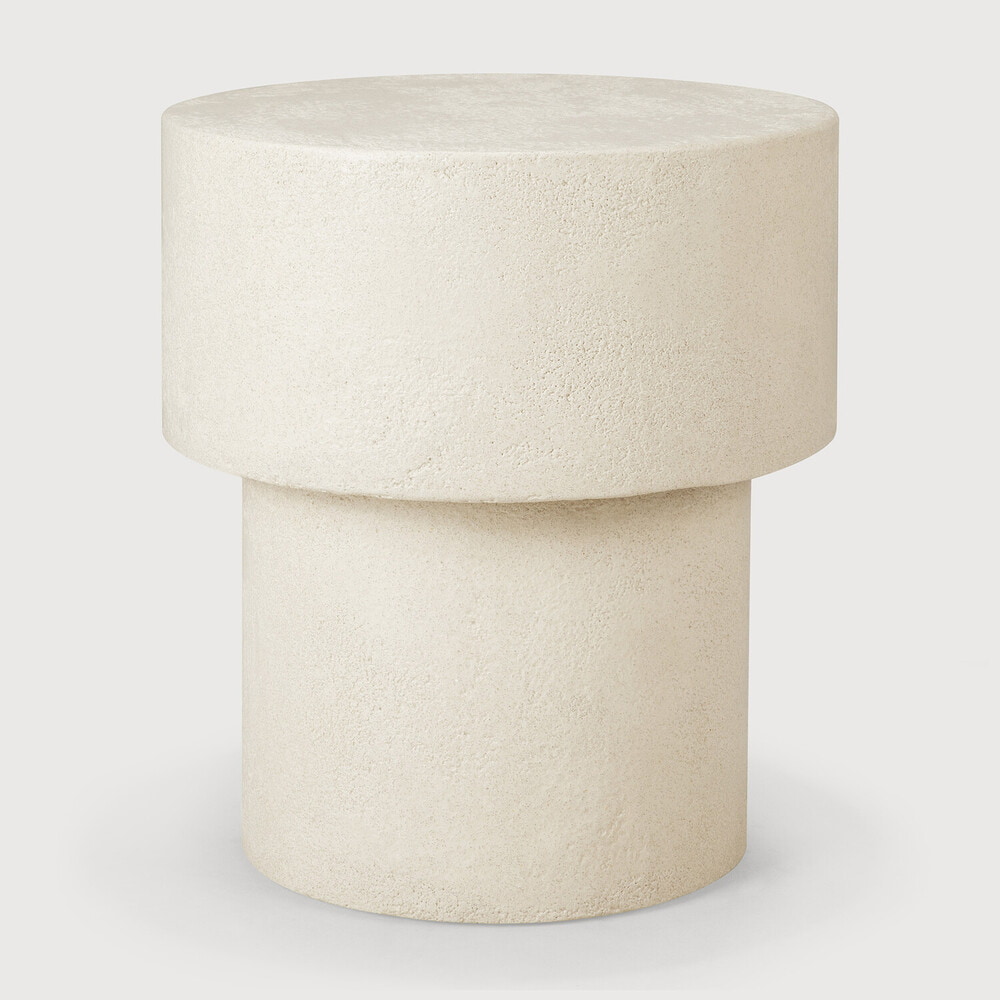 Ethnicraft Ronde Bijzettafel 'Elements' Microcement, 41cm, kleur Off White