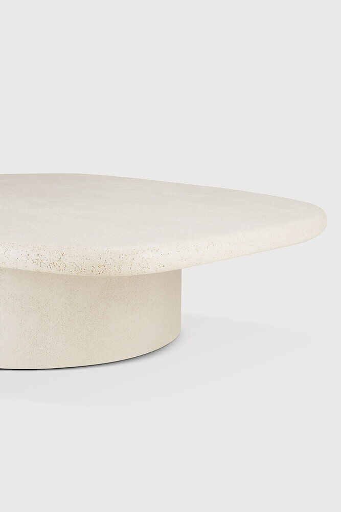 Ethnicraft Organische Salontafel 'Elements' Microcement, 134 x 96cm, kleur Off White