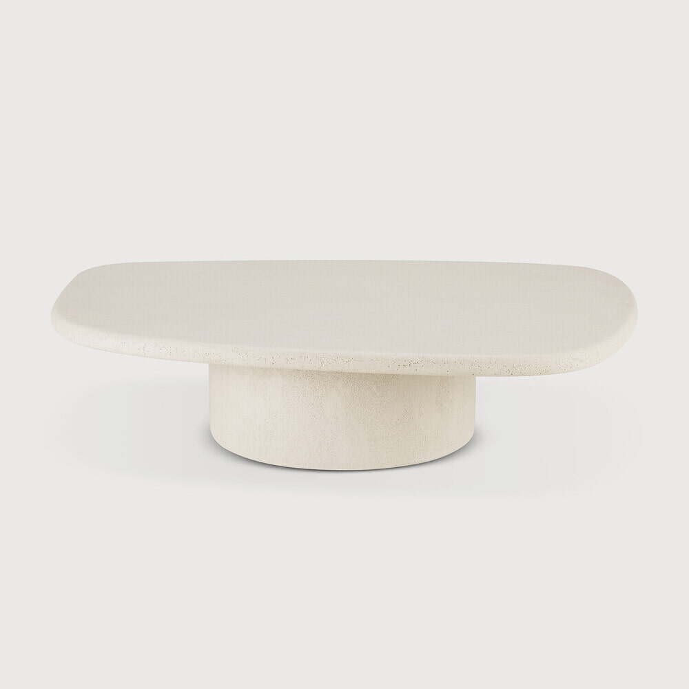 Ethnicraft Organische Salontafel 'Elements' Microcement, 134 x 96cm, kleur Off White