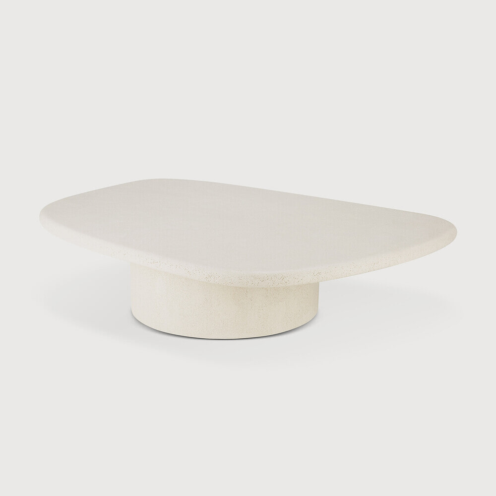 Ethnicraft Organische Salontafel 'Elements' Microcement, 134 x 96cm, kleur Off White